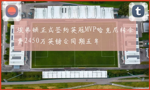 埃弗顿正式签约英冠MVP哈克尼转会费2450万英镑合同期五年